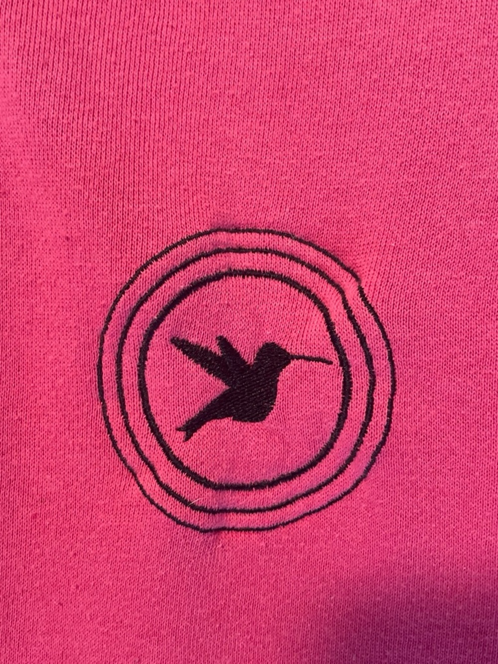 Pink Zip-Up Hoodie Sweatshirt with Bird Emblem - Picture 3 of 6